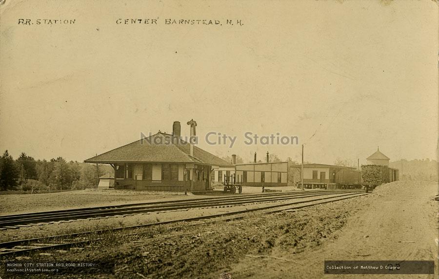 Postcard: Railroad Station, Center Barnstead, New Hampshire